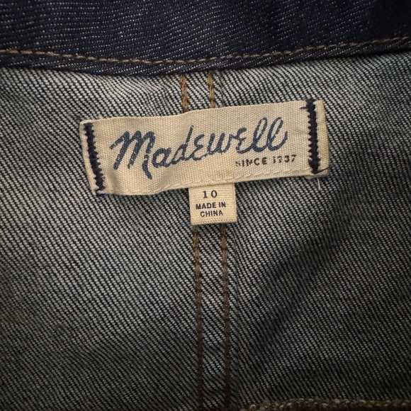 MADEWELL dark denim button down dress, Size 10 - Picture 5 of 5